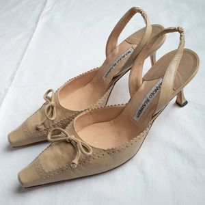 Manolo Blahnik Suede Kid Heels